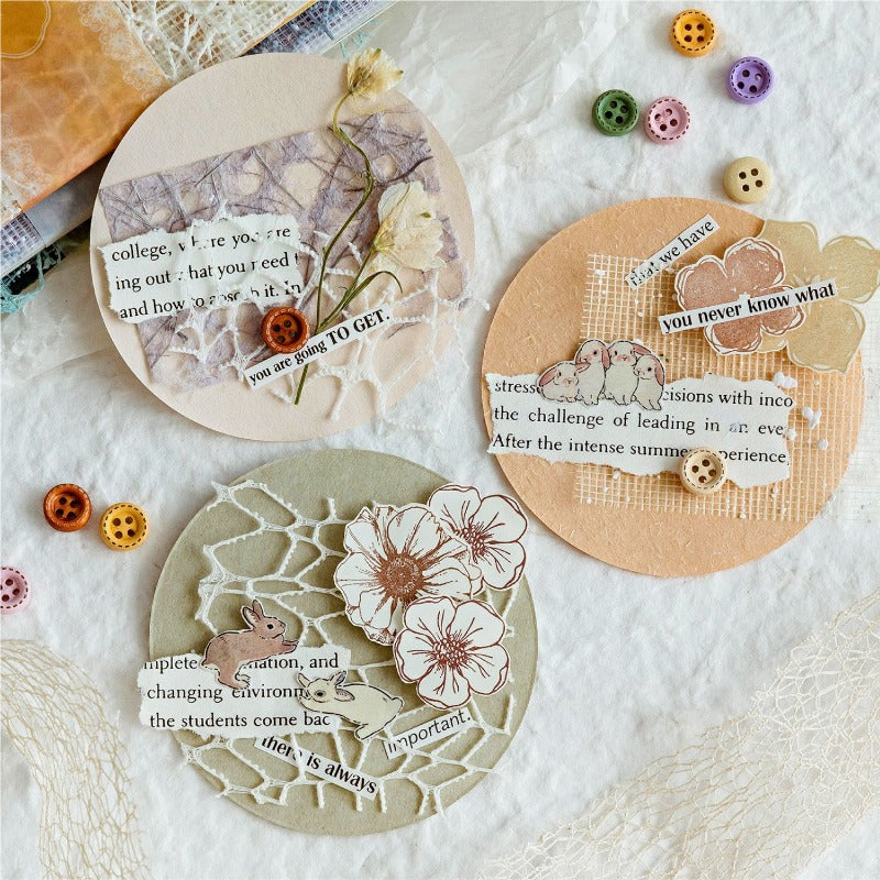 Wholesale Mixed Material Paper Paper Romantic Series Light Retro Lace Notebook DIY Decoration 6 Models